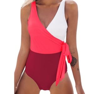 Color Block Side tie Bathing Suit